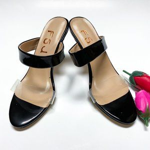 FSJ Open Toe Strappy Stiletto Heel Slide Sandals